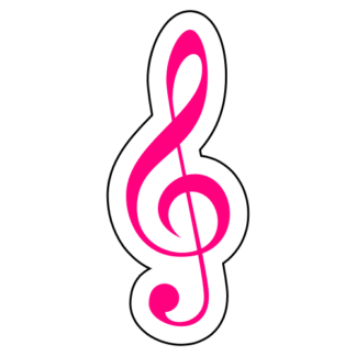 Treble Clef Sticker (Hot Pink)